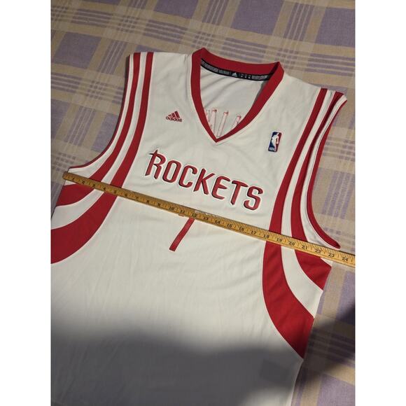 Jeremy Lin Houston Rockets Adidas White Red Number #7 Jersey Medium +2 Length - Picture 7 of 12
